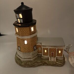 Vintage Lefton Lighted Lighthouse 01009 Historic 1910 Split Rock MN 1993